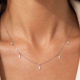 Baguette Drop Necklace L