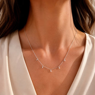 Baguette Drop Necklace S